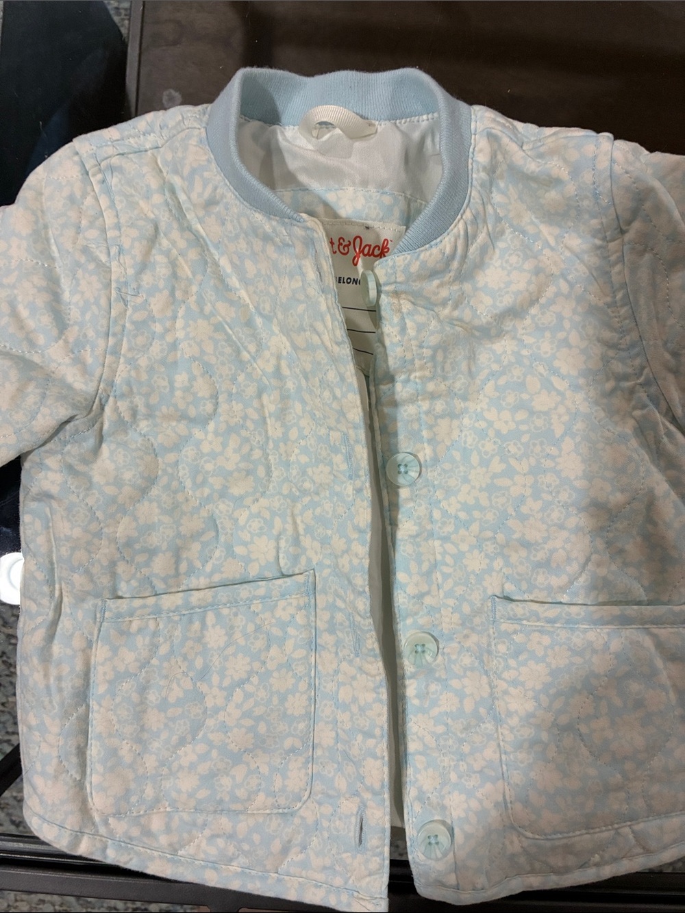 Cat & Jack Light Blue Floral Quilted Jacket